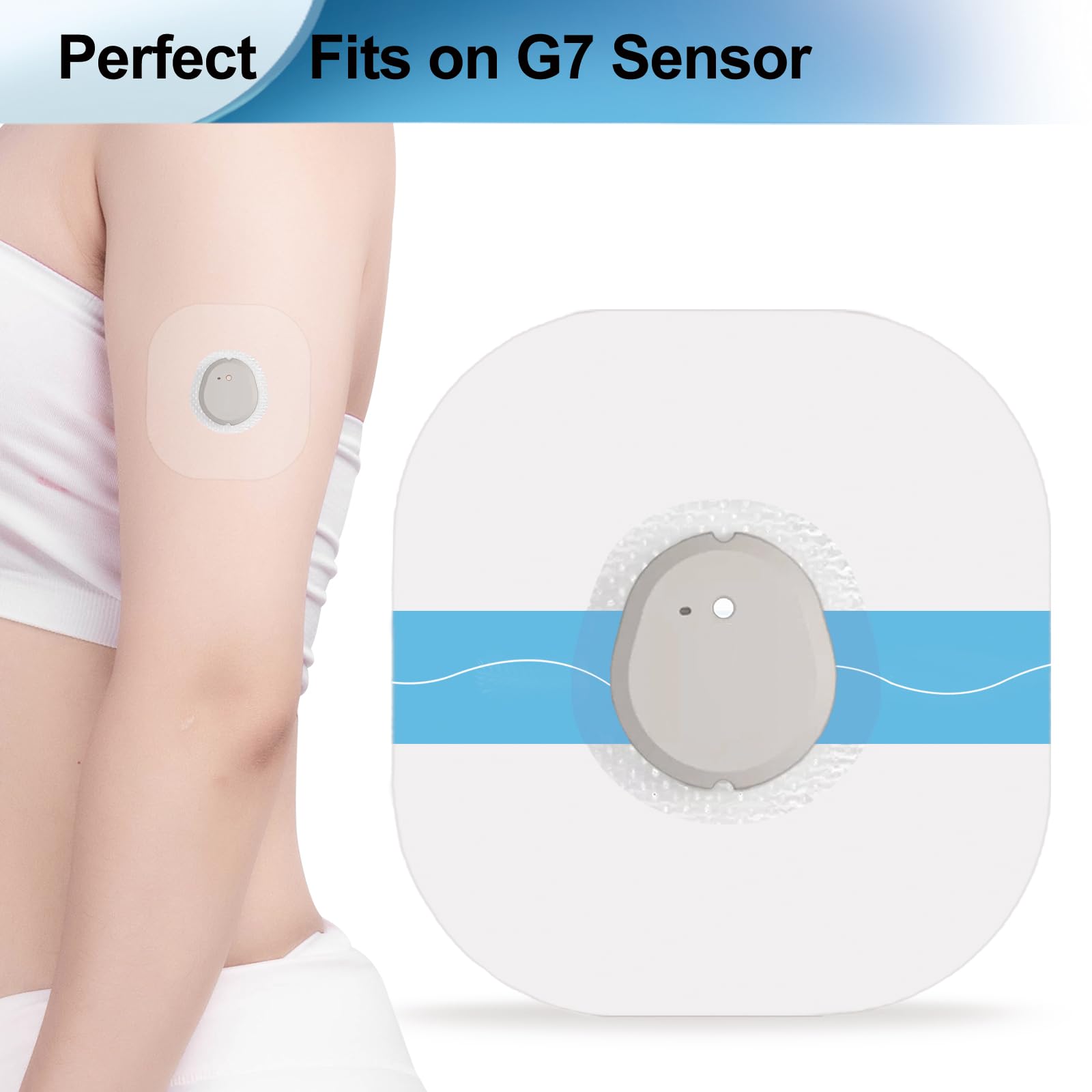 Kuruyo G7 Adhesive Patches 60Pcs Waterproof stelo Overpatches Clear Strong Adhesion Long Lasting 10-15 Days Easy to Use Hypoalle