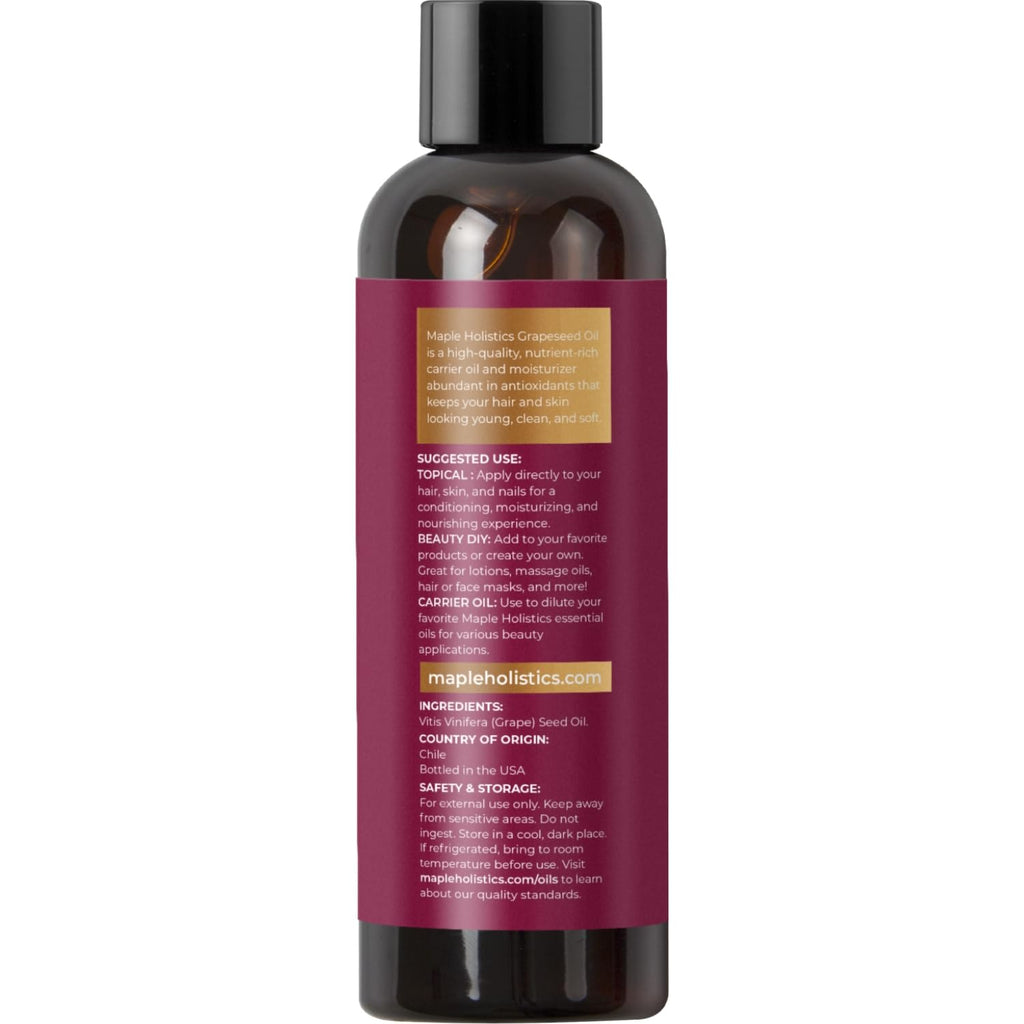 Pure Grapeseed Oil for Skin Care - Cold Pressed Grape Seed Oil Liquid for Skin with Moisturizing Carrier Oil for Essential Oils