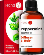 Hana Peppermint Essential Oil - 100% Pure and Natural Peppermint Oil for Hair, Skin, and Diffusing - with a Cool, Fresh Sensati