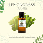 Lemongrass Essential Oil - 16 fl oz - Aluminum Bottle - 100% Essential Oil - GreenHealth