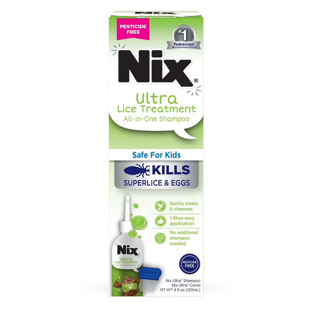 Nix Ultra Superlice Treatment, All-in-One Shampoo, 3 fl oz & Lice Removal Comb