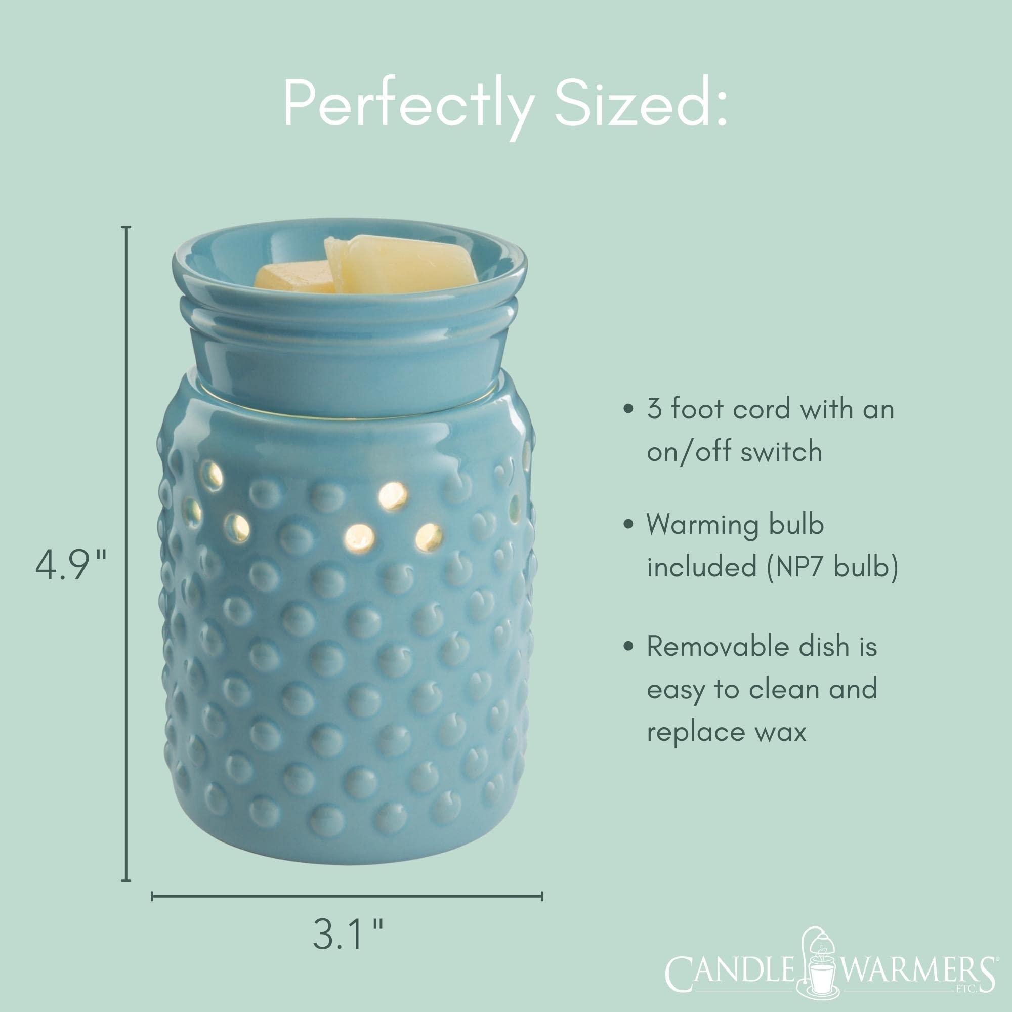Candle Warmers ETC. Midsized Illumination Fragrance Warmer- Light-Up Warmer for Warming Scented Candle Wax Melts and Tarts or Fr