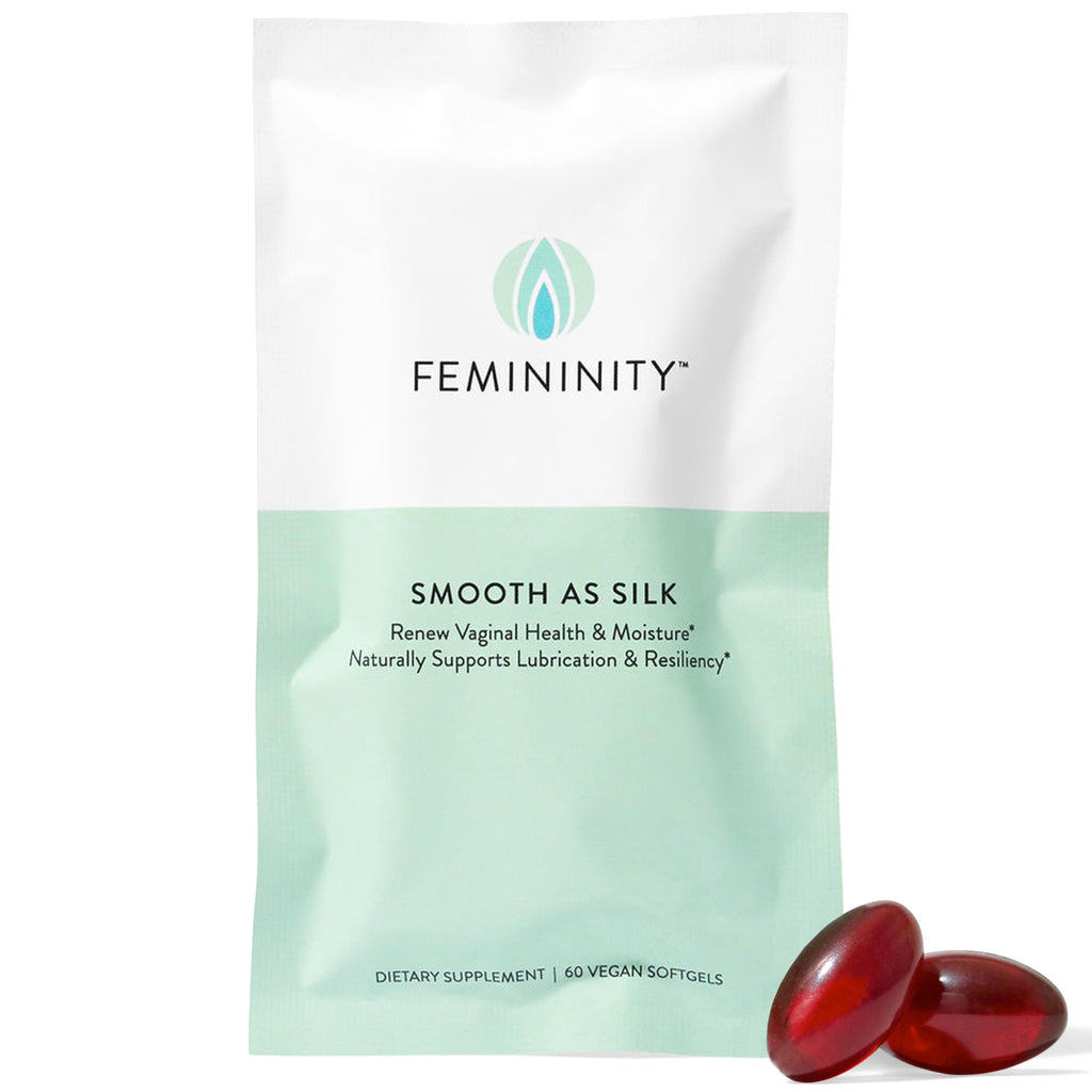 Femininity Smooth as Silk 30-Day Refill for Vaginal Dryness (60 Softgels) - Sea Buckthorn Oil with 365mg Omega 7 + Omega 3 and O