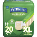 FitRight OptiFit Extra Adult Briefs with Tabs, Moderate Absorbency, X-Large, 57-66, 4 Packs of 20 (80 total)