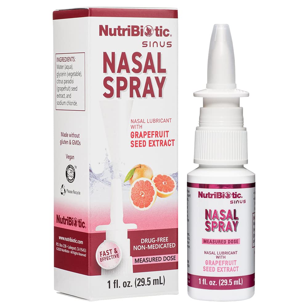 NutriBiotic Nasal Spray 1 Fl Oz | Nasal Lubricant with Grapefruit Seed Extract & Sodium Chloride | Help Flush Irritants from Nas