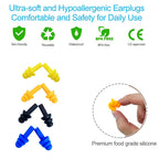 Ear Plugs for Sleeping,16 Pairs Noise Canceling Soft Reusable Silicone Earplugs Waterproof Noise Reduction Earplugs for Concert,