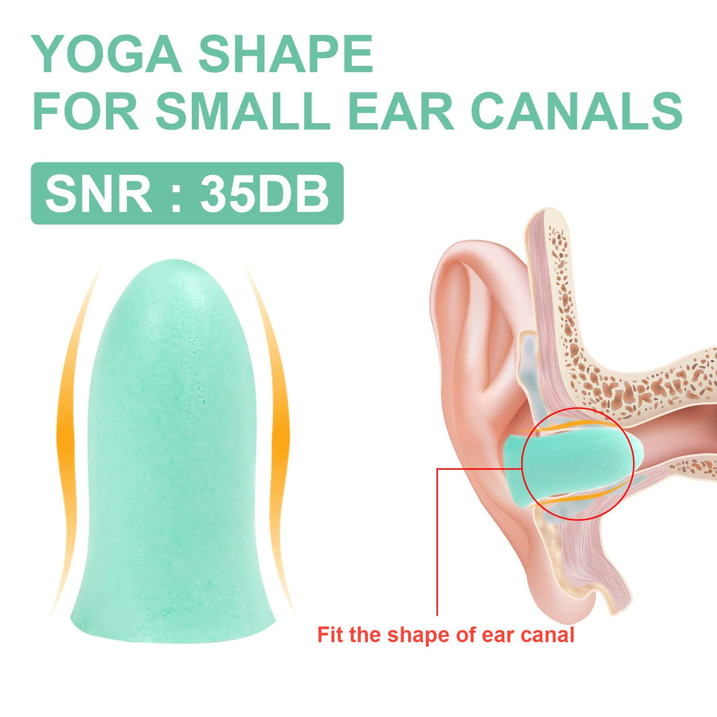 LYSIAN 100 Pairs Slim Foam Ear Plugs for Small Ear Canals Women, 35dB SNR Noise Canceling Sound Blocking Reduction Earplugs for