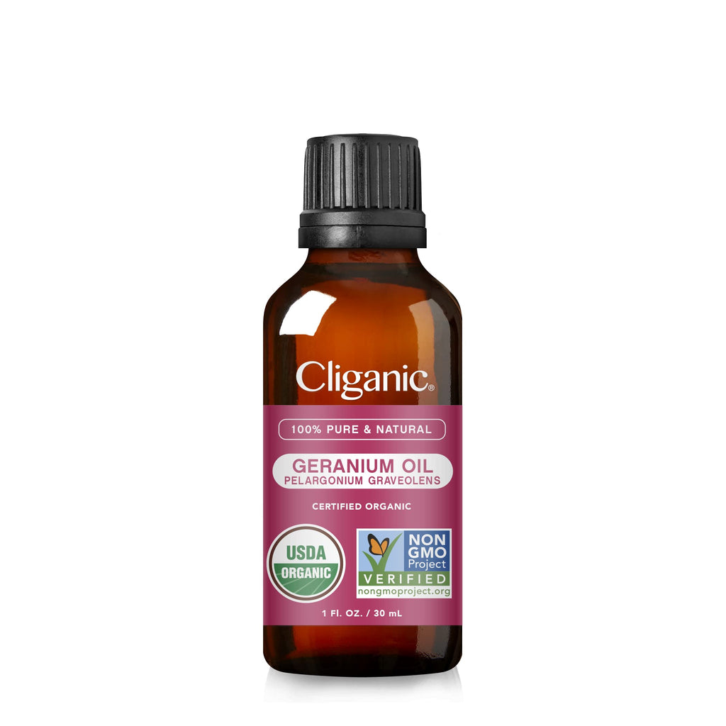 Cliganic Organic Geranium Essential Oil, 100% Pure Natural for Aromatherapy | Non-GMO Verified