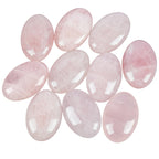 Loveliome Natural Rose Quartz Oval Polished Worry Stones, Healing Crystal Indoor Fountain Stones Massage Energy Anxiety Relief I