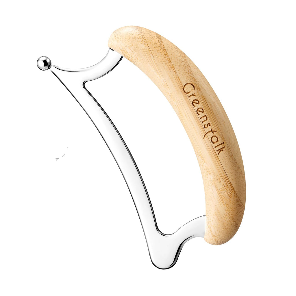 Greenstalk Stainless Steel Gua Sha Muscle Scraper Tool for Muscle Relief, Wooden Massage Tools,Body Guasha Tool, Portable Body S