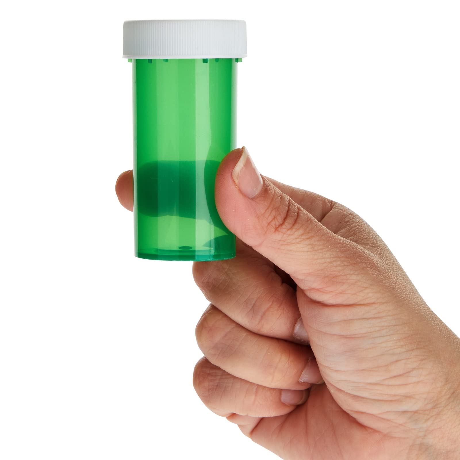 Juvale Pill Bottles - 250 Pack, 13 Dram Capacity, Green Bottles & White Lids - Prescription Vials & Pharmacy Vials with Child-Re