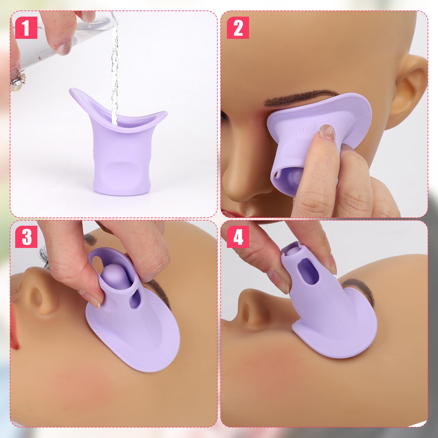 2pcs Eye Wash Cup, Hanging Silicone Eye Rinse Cup Portable Eye Flush Cup Reusable Eye Washer Cleaning Tool for Remove Dust Makeu