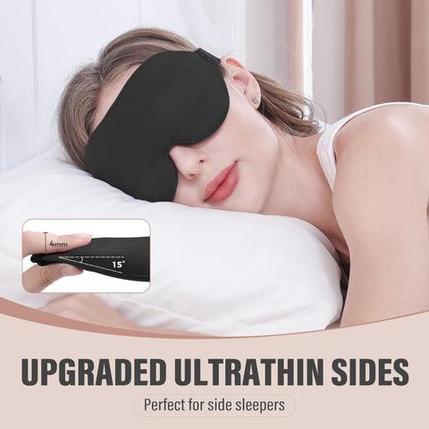 YIVIEW Sleep Mask for Side Sleeper, 100% Light Blocking 3D Sleeping Eye Mask, Soft Breathable Eye Cover for Women Men, Relaxing 
