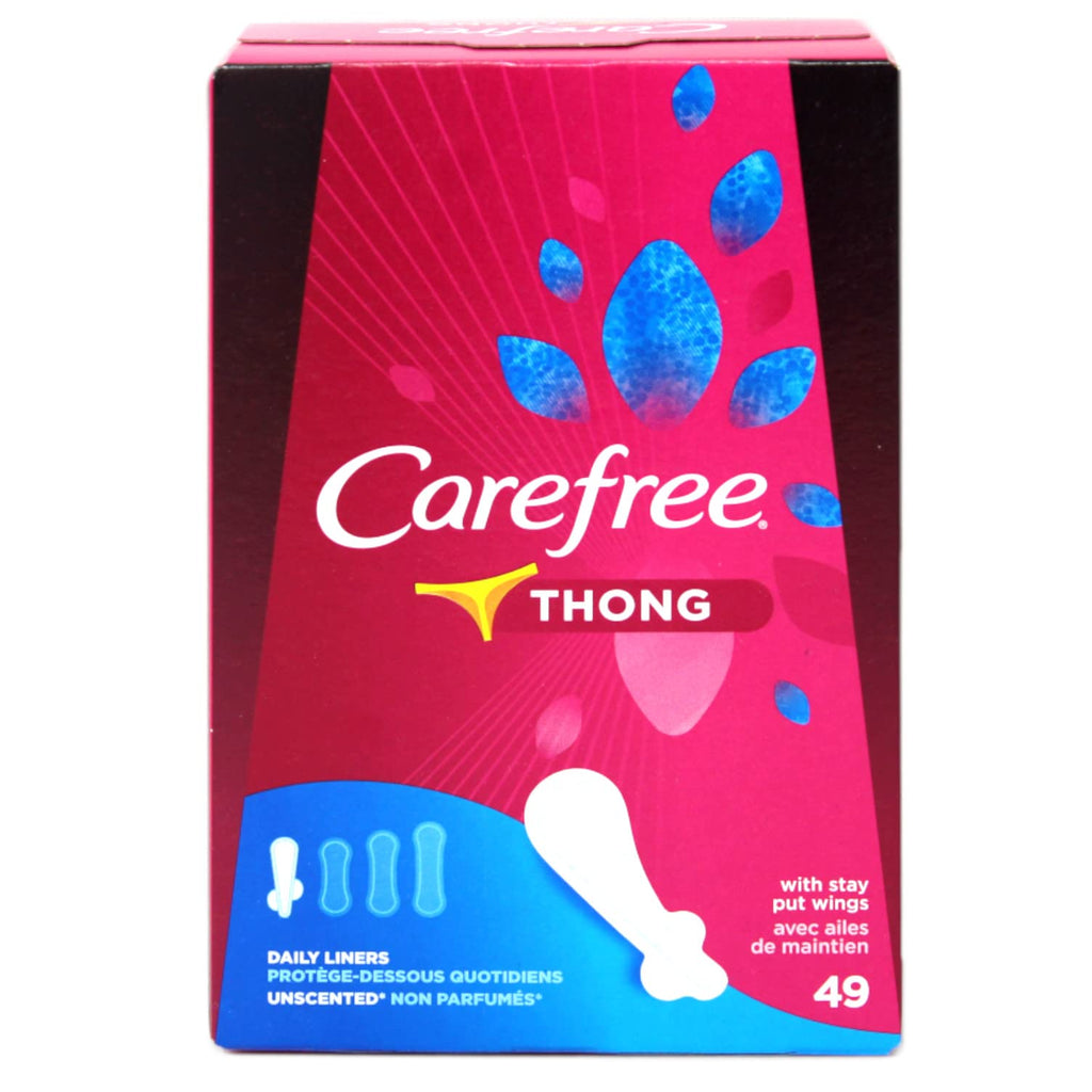 Carefree Thong Pantiliners, Unscented, 49 ct