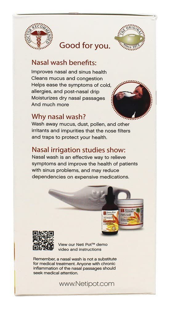 Himalayan Institute Original Neti Pot Complete Sinus Cleansing System Starter Kit (Pack of 2)