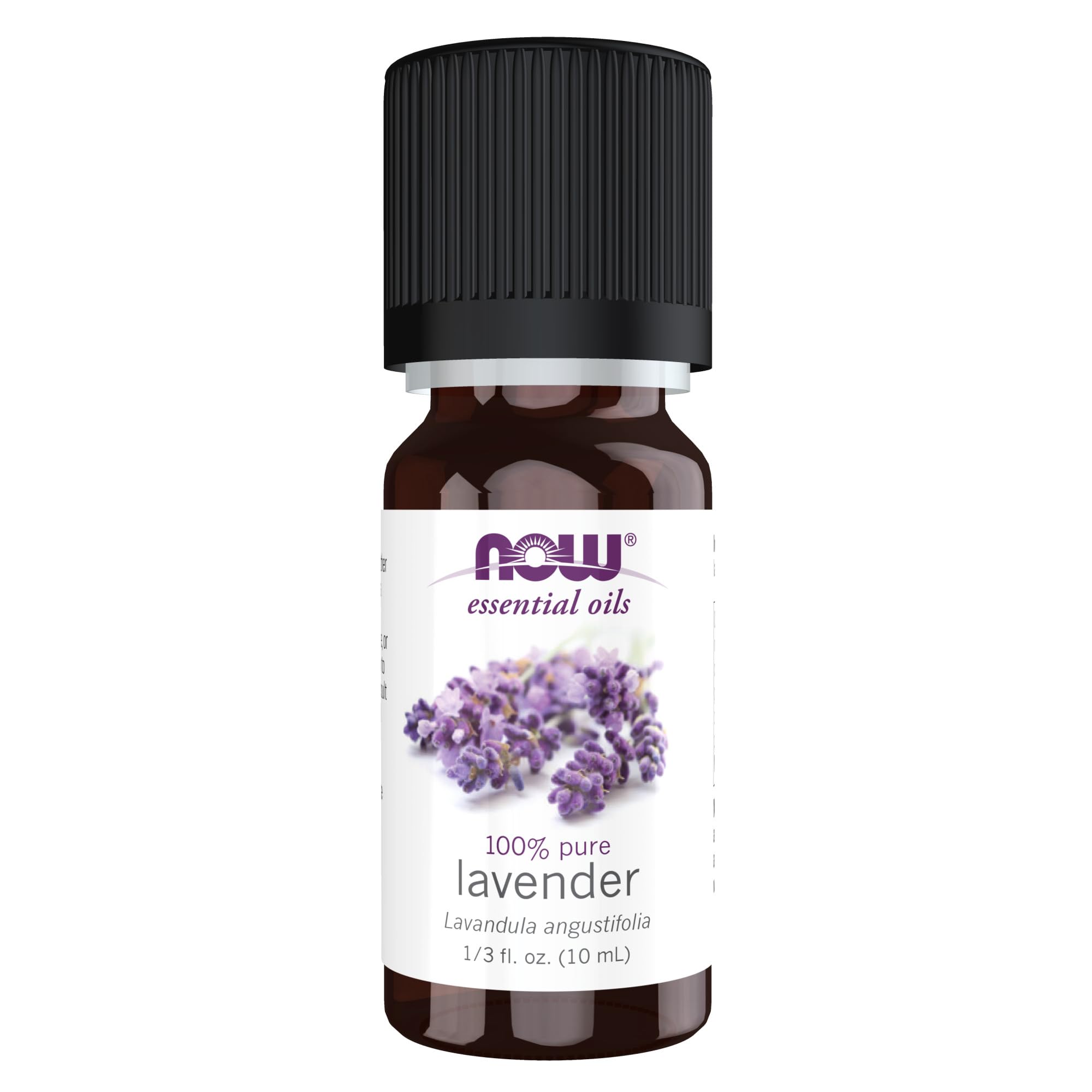 NOW Essential Oils, Lavender Oil, Soothing Aromatherapy Scent, Steam Distilled, 100% Pure, Vegan, Child Resistant Cap, 10-ml