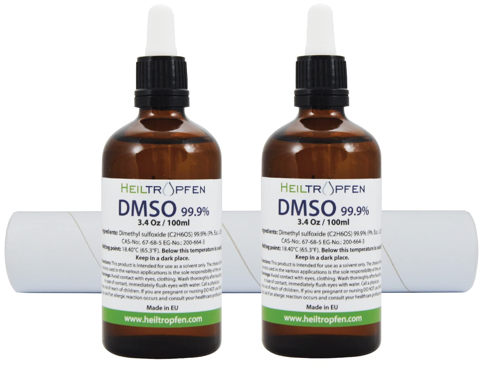 2X DMSO 99.9% Pharma grade ingredients | Low odor - Dimethyl sulfoxide liquid | 2X 3.4 Oz - 2X 100 ml | High purity | Set of two