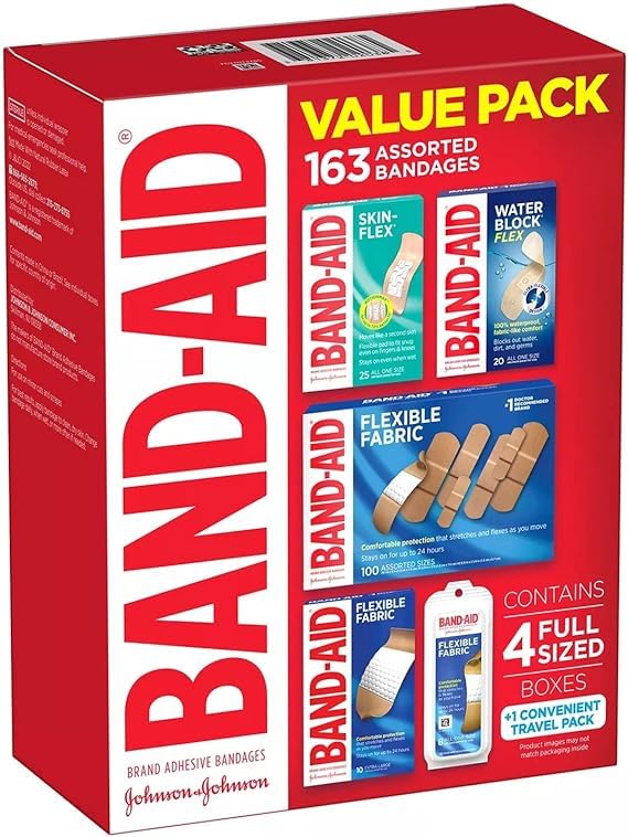 Generic Band-A.i.d Brand Adhesive Bandages Variety Pack (163 ct.), White