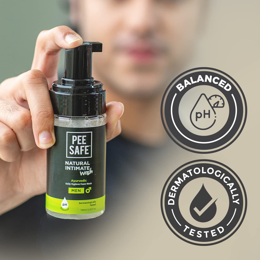 PEESAFE Natural Intimate Wash for Men | with Tea Tree Essential Oil | Ayurvedic | Intimate Wash | Men Genital Wash | Intimate Wa