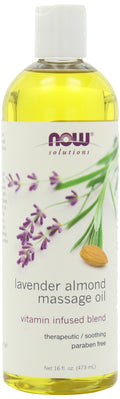 NOW Lavender Almond Massage Oil, 16-Ounces (Pack of 2)
