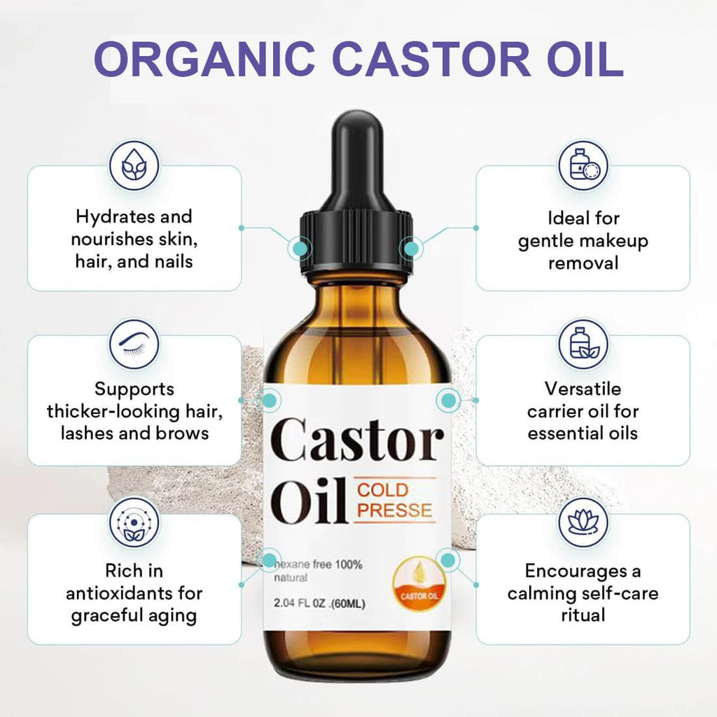 30Pcs Disposable Castor Oil Belly Button Patch with Organic Cold Pressed Glass Bottle 2.04oz | Self-Adhesive Castor Oil Patches