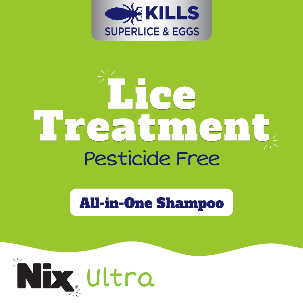 Nix Ultra Superlice Treatment, All-in-One Shampoo, 3 fl oz & Lice Removal Comb