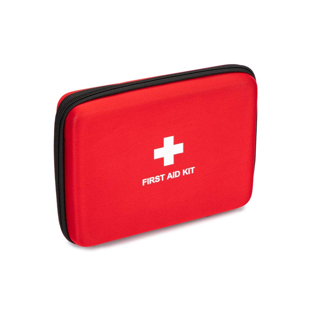 Jipemtra First Aid Hard Case Empty, First Aid Hard Case First Aid EVA Hard Red Medical Bag for Home Health First Emergency Respo