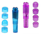 Finever Mini Massager Handheld with 4 Heads Pocket Pen for Body, Face, Neck, Head,Back (Blue Purple Color)