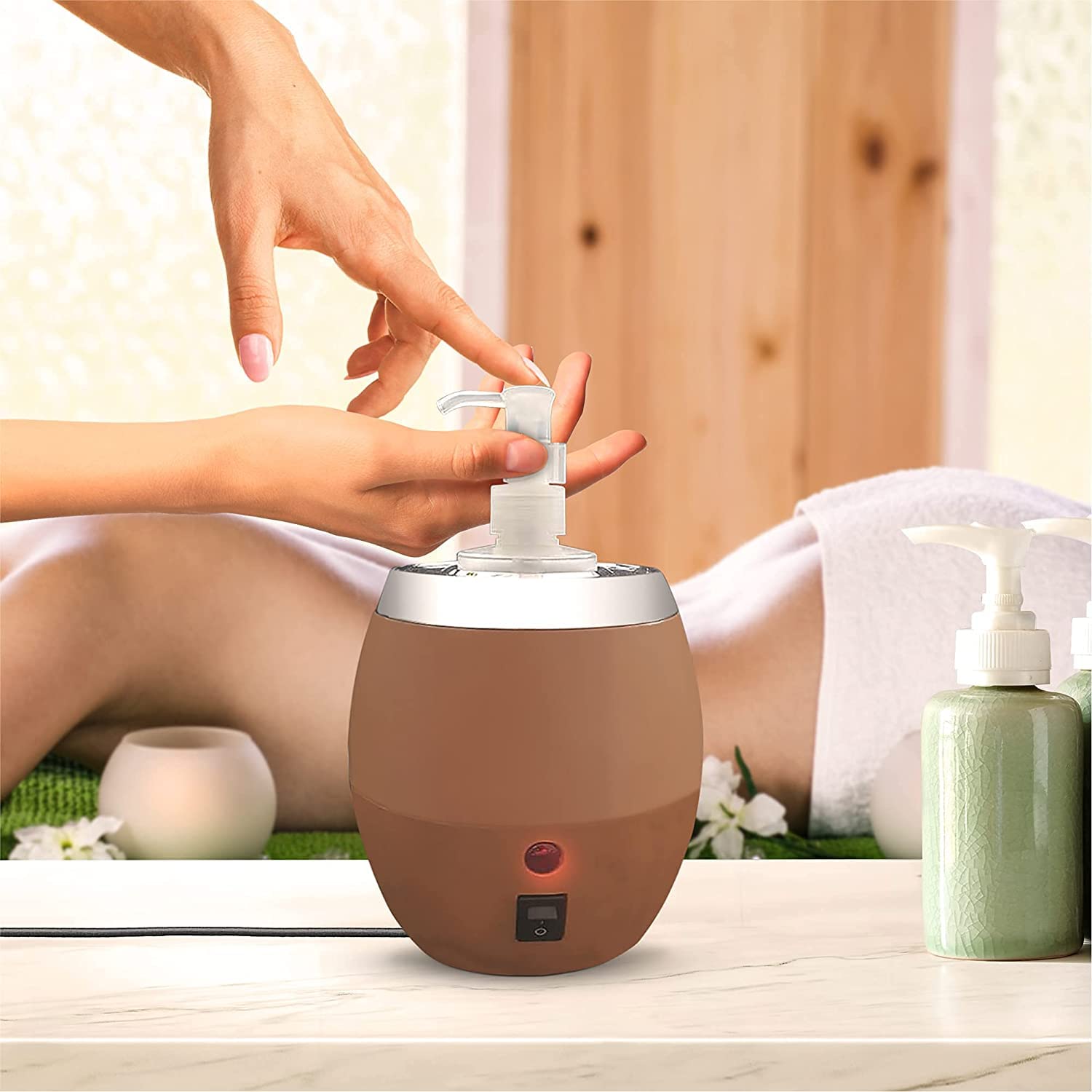Master Massage Single Bottle Massage Automatic Oil Heater Warmer, Otter