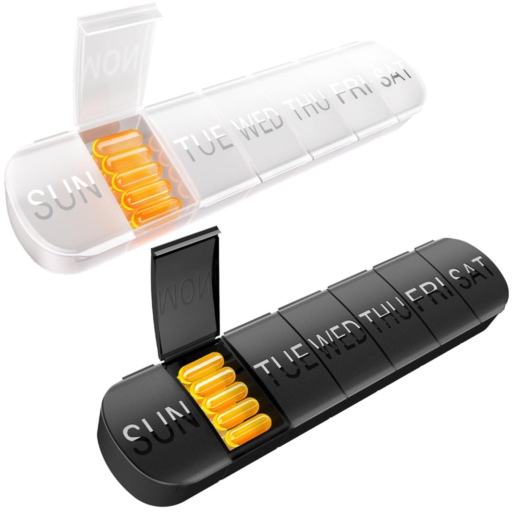 Weekly Pill Organizer 2 Times a Day, Travel Pill Box 7 Day Extra Large Compartments Vitamin Holder, Daily Pill Container 7day XL