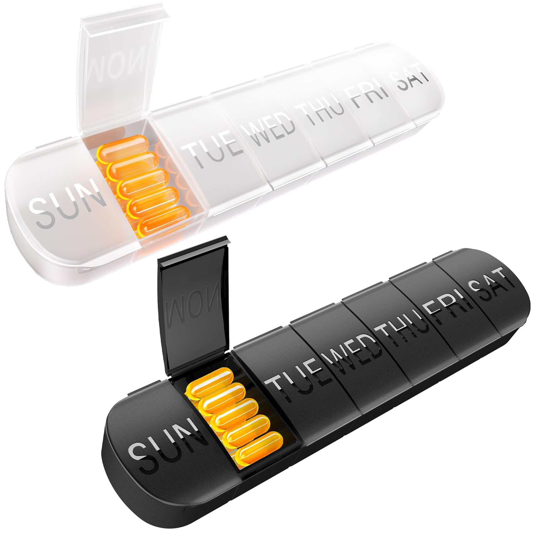 Weekly Pill Organizer 2 Times a Day, Travel Pill Box 7 Day Extra Large Compartments Vitamin Holder, Daily Pill Container 7day XL