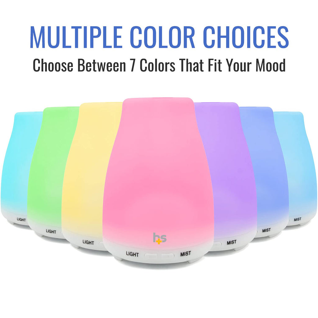 HealthSmart Essential Oil Diffuser, Cool Mist Humidifier and Aromatherapy Diffuser with 150ML Tank Ideal for Small Rooms, Adjust