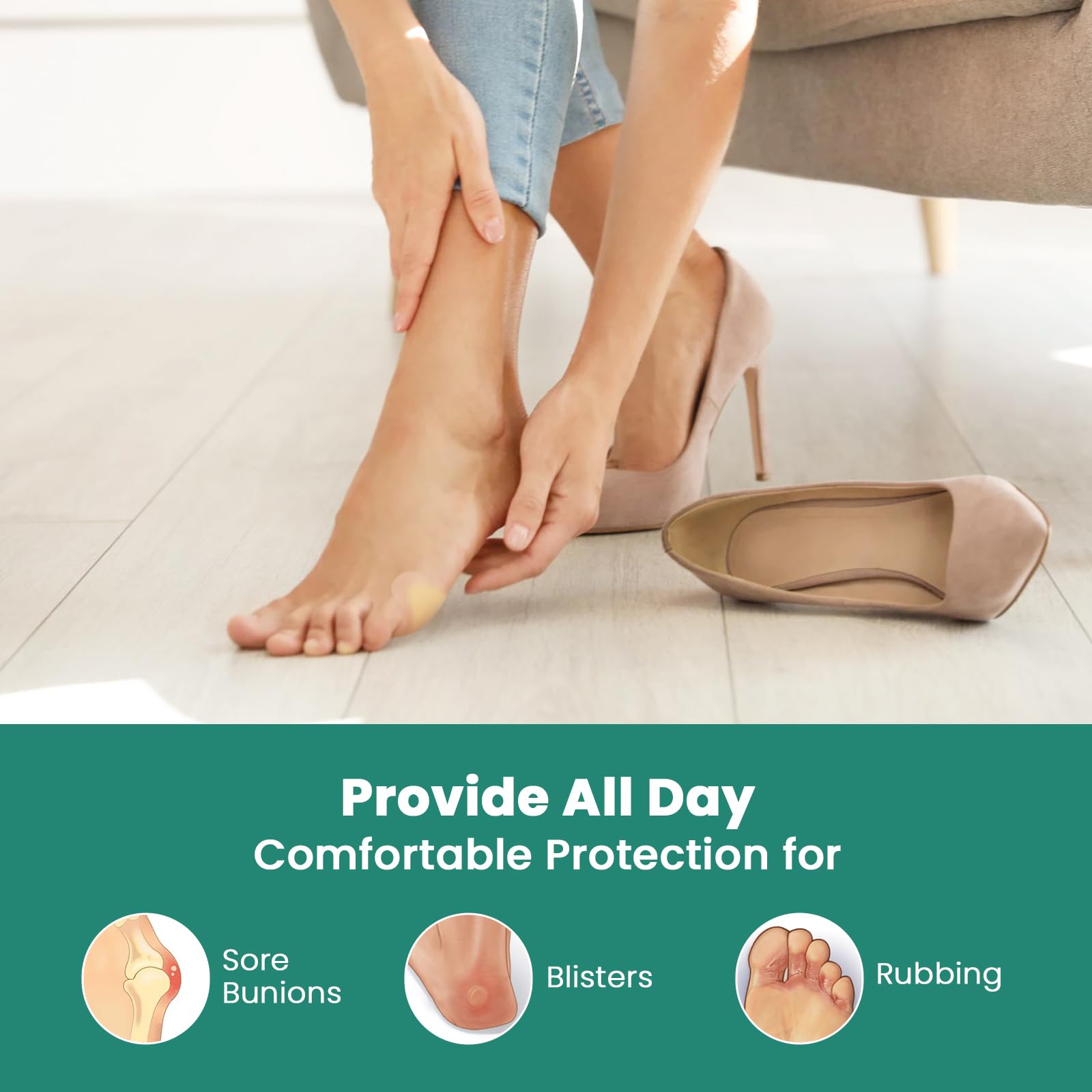 Gel Blister Bandages Hydrocolloid Bandages - Welnove 21ct Blister Cushions (Spot Pack) - Blister Bandages for Heel, Toe & Foot -