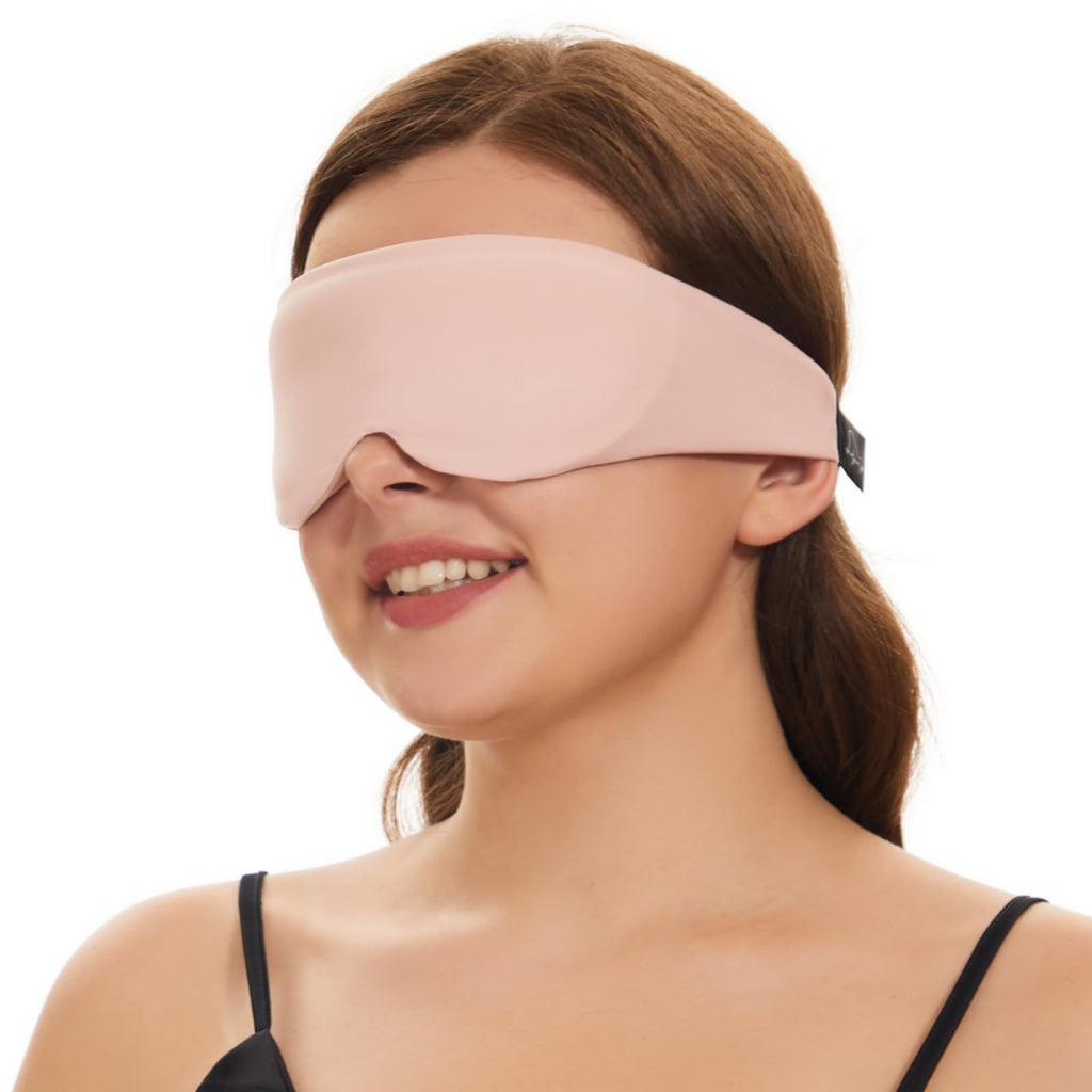 ALASKA BEAR Sleep Mask Side Sleepers Headband Design, Soft Eye Shades for Men and Women 100% Blackout Mask Extra-Plush, Pink