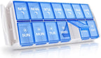 TookMag Weekly Pill Organizer 2 Times a Day, Easy Fill AM PM Pill Box, Large Capacity Quick-Refill 7 Day Pill Cases for Pills/Vi