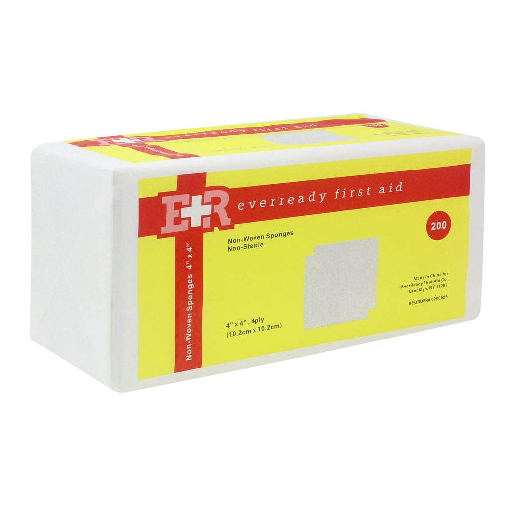 Ever Ready First Aid Non-Woven Sponges, 4 x 4, 4 Ply - 200 Count