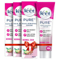 Veet Pure Hair Removal Cream For Women With No Ammonia Smell, Normal Skin  100G (Pack Of 3) | Suitable For Legs, Underarms, Bik