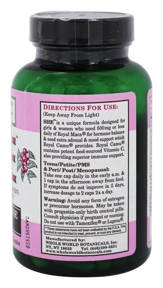 Whole World Botanicals She Mood & Hormone Support, 120 Veg Caps
