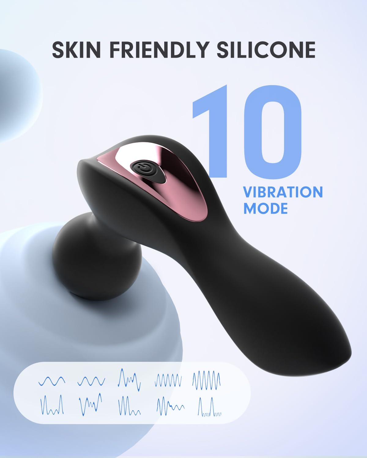 Pinkmini Electric Facial Massager for Face and Neck, Powerful - Waterproof - Handheld Mini Massage Tool (Black)