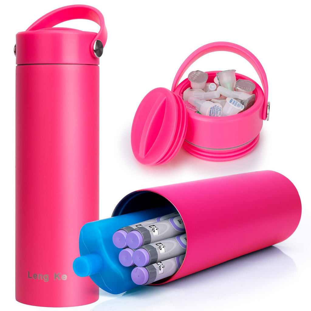 Leng Ke 1-5 Pens Insulin Cooler Travel Case, TSA Approved Insulin Cooler Bottle for Insulin Pens and Diabetic Supplies, Insulina