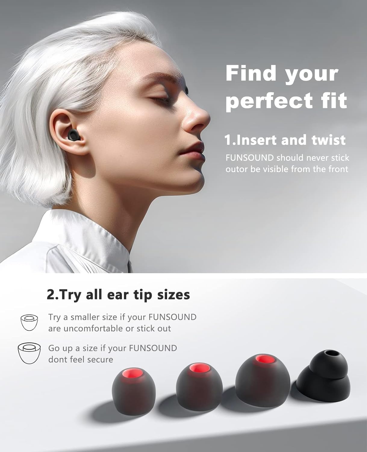Ear Plugs for Sleeping Noise Reduction Reuseable, Concerts, Focus, Travel, Work, High Fidelity- 7 Pair Eartips - Flexible Soft-T