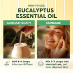 KUKKA essential oils 100% Pure & Natural Eucalyptus Essential Oil for Diffuser, Humidifier, Skin, Hair & Soap Making DIY(4 Fl Oz