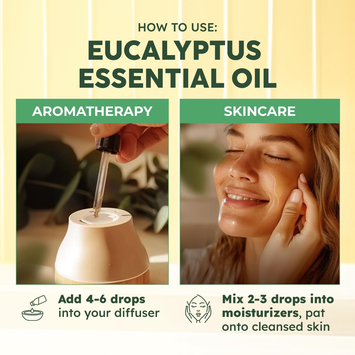 KUKKA essential oils 100% Pure & Natural Eucalyptus Essential Oil for Diffuser, Humidifier, Skin, Hair & Soap Making DIY(4 Fl Oz
