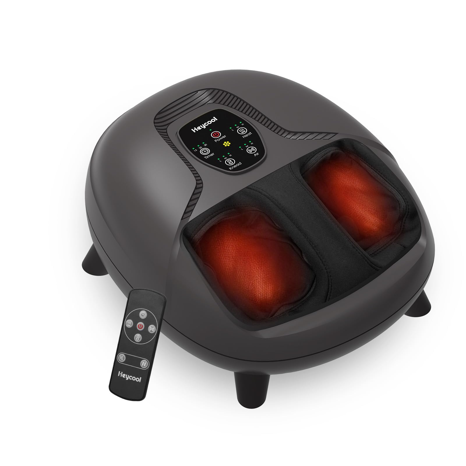 Heycool Shiatsu Foot Massager with Heat, Feet Massager Machine with Kneading, Compression, Foot Massager for Plantar Fasciitis, 
