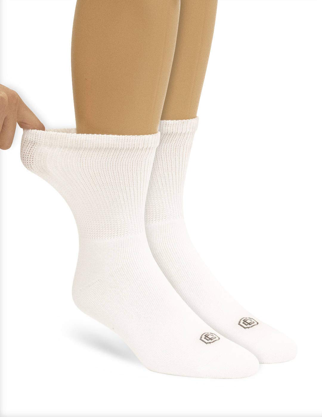 Doctor's Choice Women's Diabetic Socks, Non-Binding, Circulatory, Cushioned, Crew Socks for Swollen Feet, 4 Pack, Black, Shoe Si