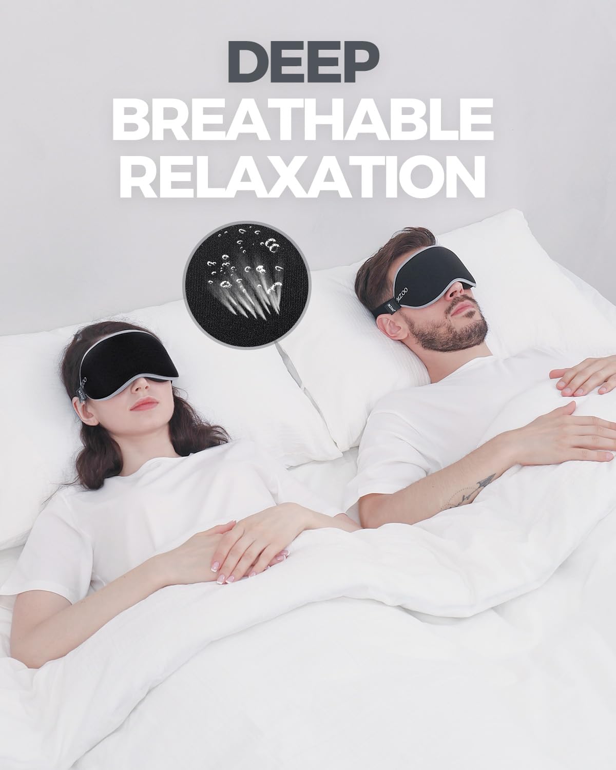 MZOO Luxury Sleep Mask for Back and Side Sleeper, Completely Block Out Light Sleeping Eye Mask for Women Men, Zero Eye Pressure