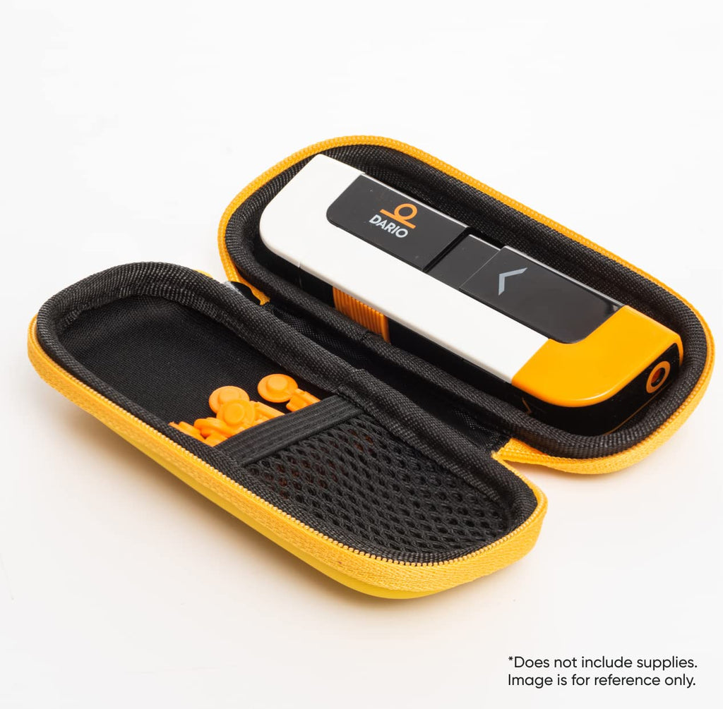 DARIO Diabetes Travel Case Bag - For Glucose Monitor Kit & Other Diabetic Supplies (Small, Yellow)