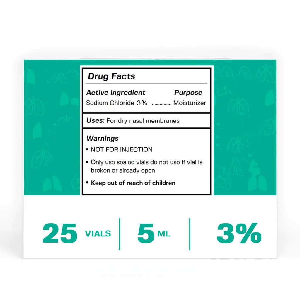 BASE LABORATORIES 3% Saline Solution for Nebulizer Machine | Saline Solution for Inhalation & Nasal Irrigation | High 3% Concent