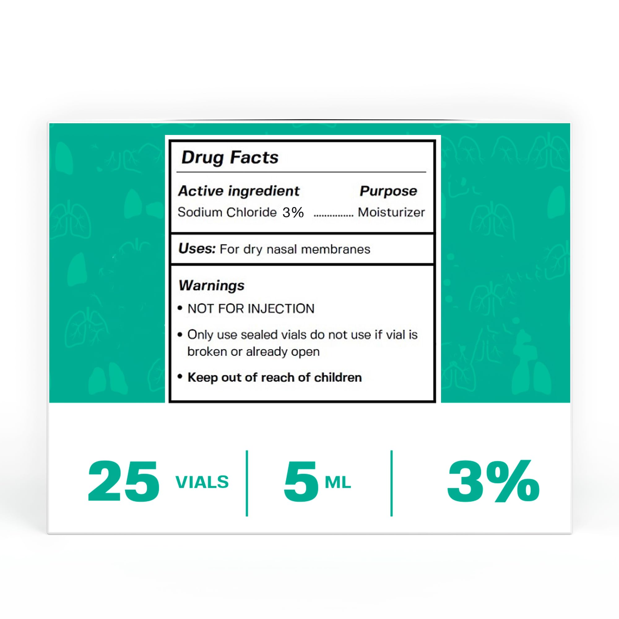 BASE LABORATORIES 3% Saline Solution for Nebulizer Machine | Saline Solution for Inhalation & Nasal Irrigation | High 3% Concent