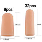 ANCIRS Gel Finger Support Protector Gloves, Gel Finger Cots/Covers - Different Sizes Silicone Fingertips for Hands Cracking, Ecz